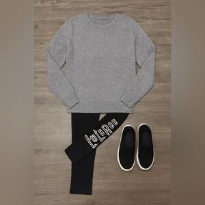 LuLaRoe Black Leggings with White Logo